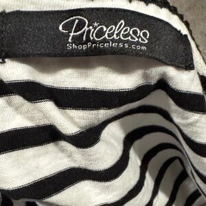 Priceless Black and White Striped Tank Top